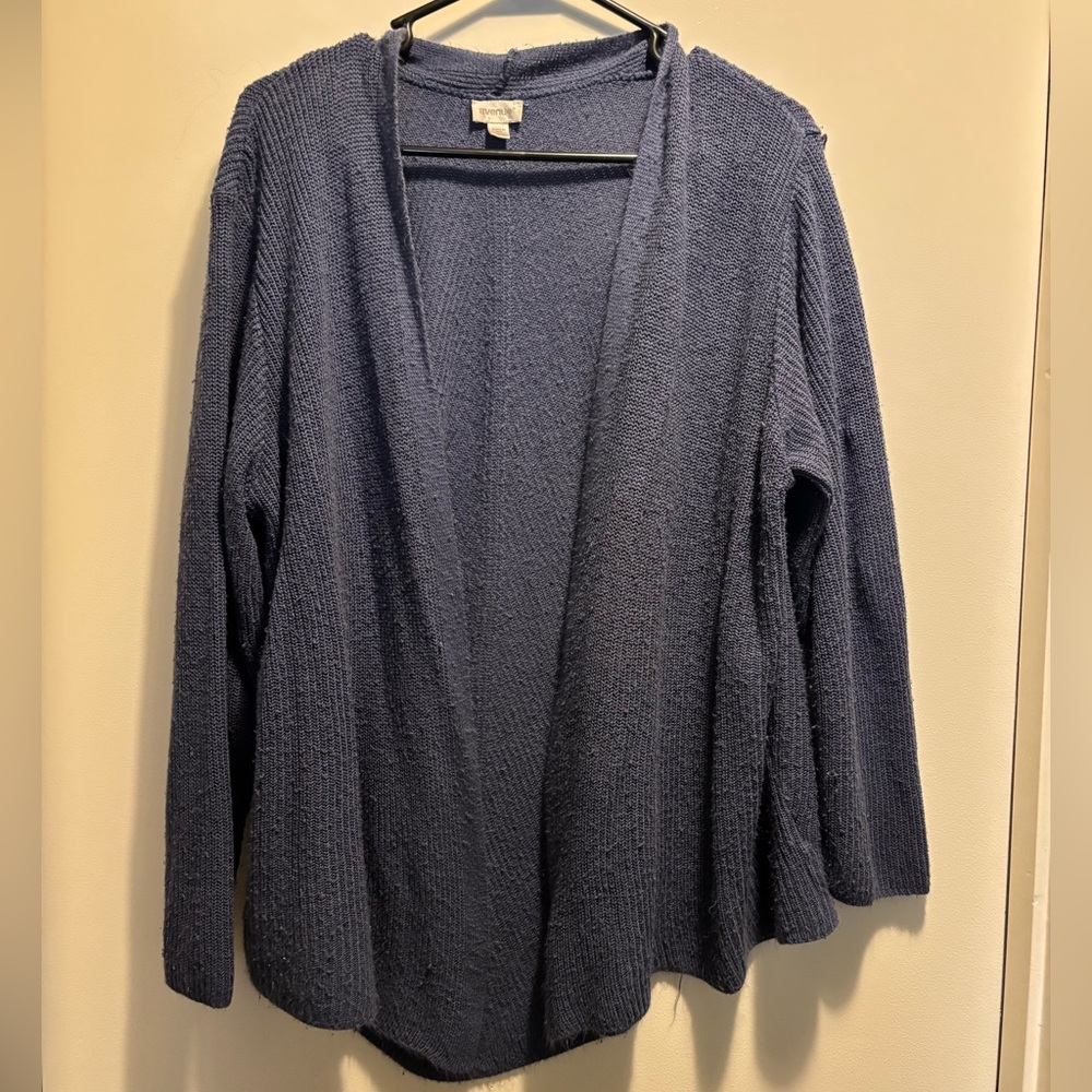 Avenue Periwinkle Open-Front Cardigan